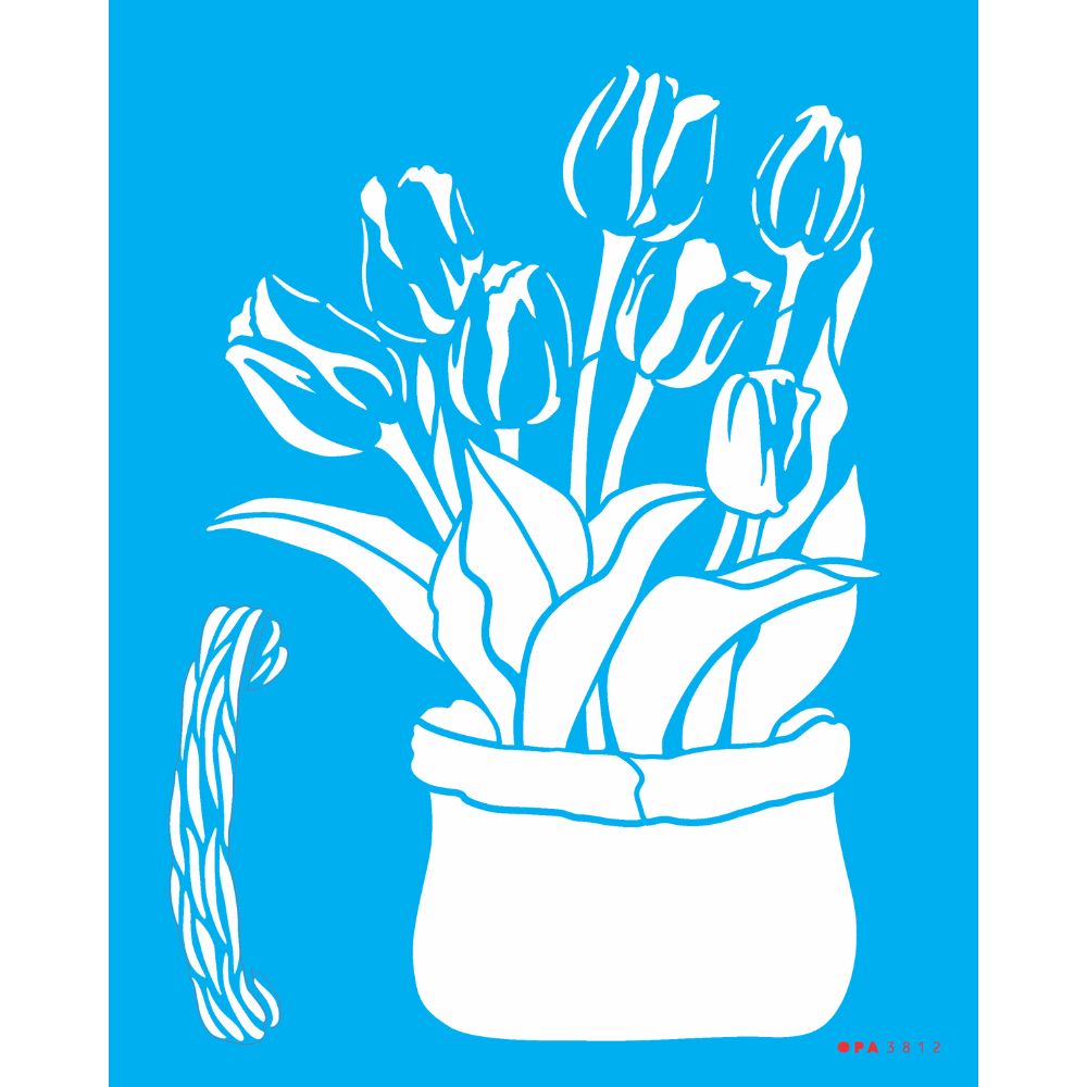 Stencil OPA 20x25 3812 Flor Sombra Tulipas