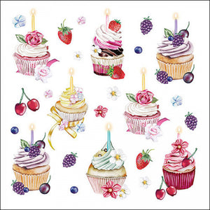 Guardanapo de Papel Decoupage 33x33 Cupcakes de Frutas 13319535