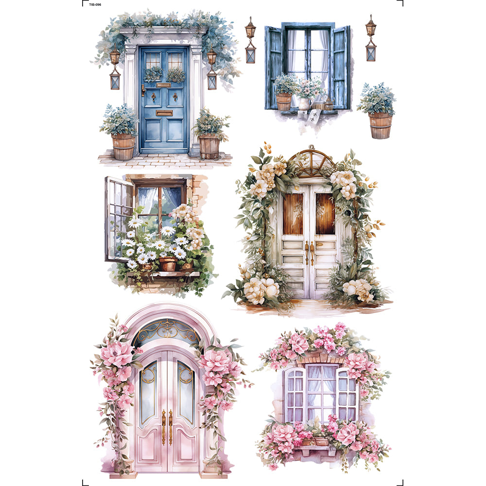 Transfer de Imagem 19,5x29,5cm TIB-096 Portas e Janelas