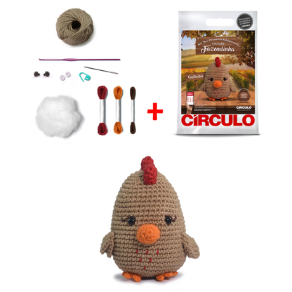 Kit Amigurumi Fazendinha Círculo Cor 02 Galinha