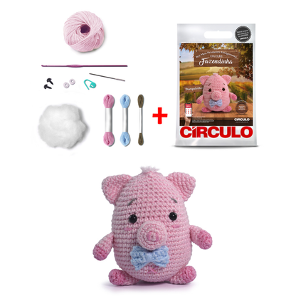 Kit Amigurumi Fazendinha Círculo Cor 04 Porquinho