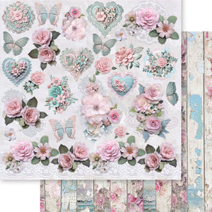 Papel Scrapbook Litoarte SD-1390 Chabby Chic 30,5x30,5cm