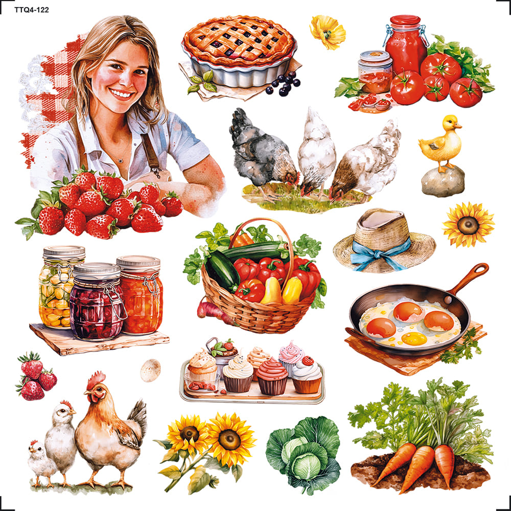 Transfer Têxtil 13,5x13,5cm TTQ4-122 Cozinha