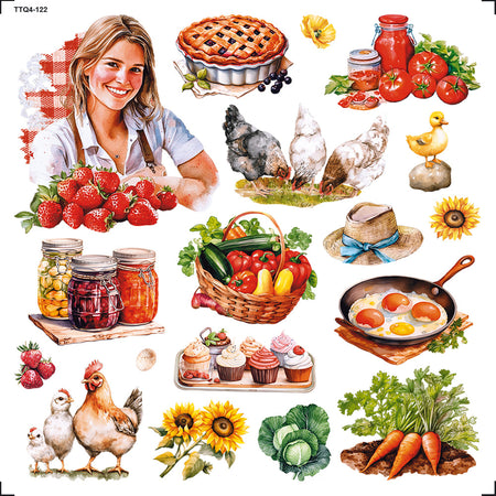Transfer Têxtil 13,5x13,5cm TTQ4-122 Cozinha