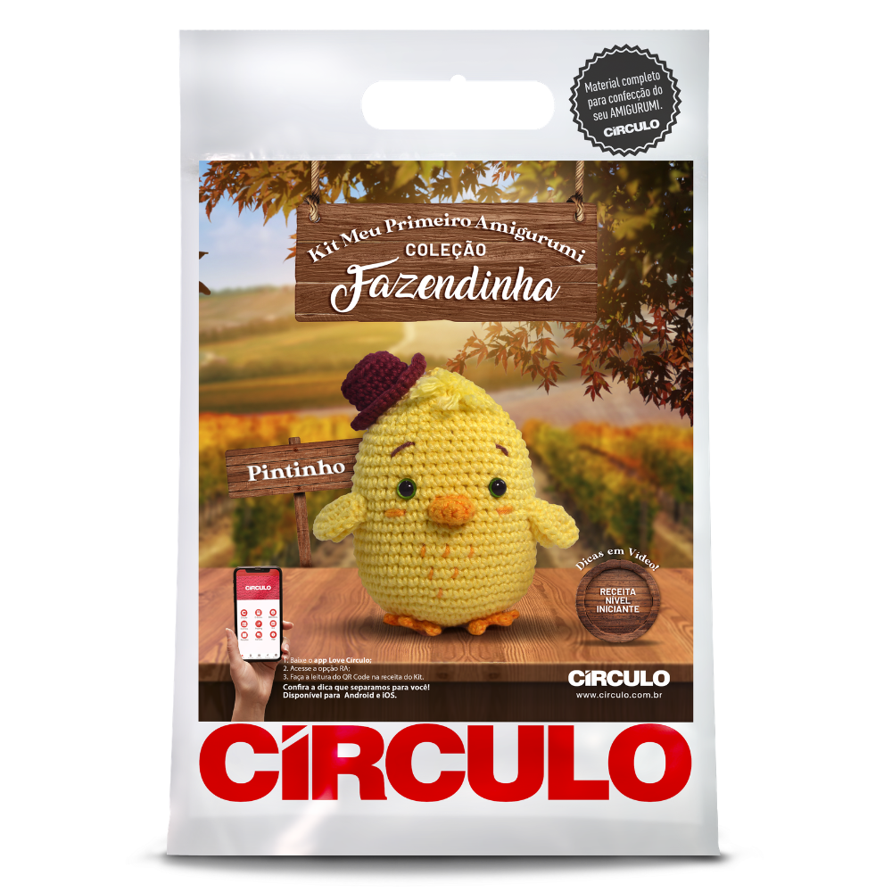 Kit Amigurumi Fazendinha Círculo Cor 03 Pintinho