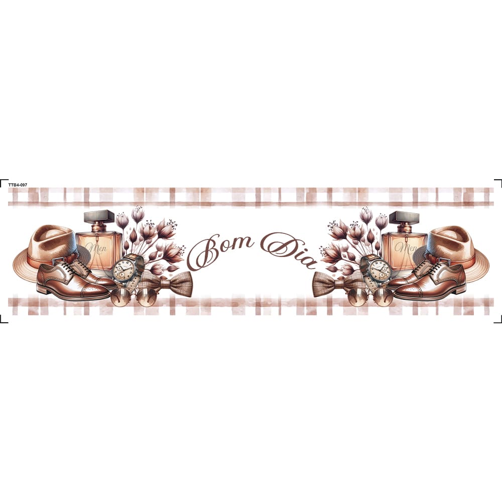 Transfer Têxtil 24x7cm TTB4-097 Barrado Bom dia