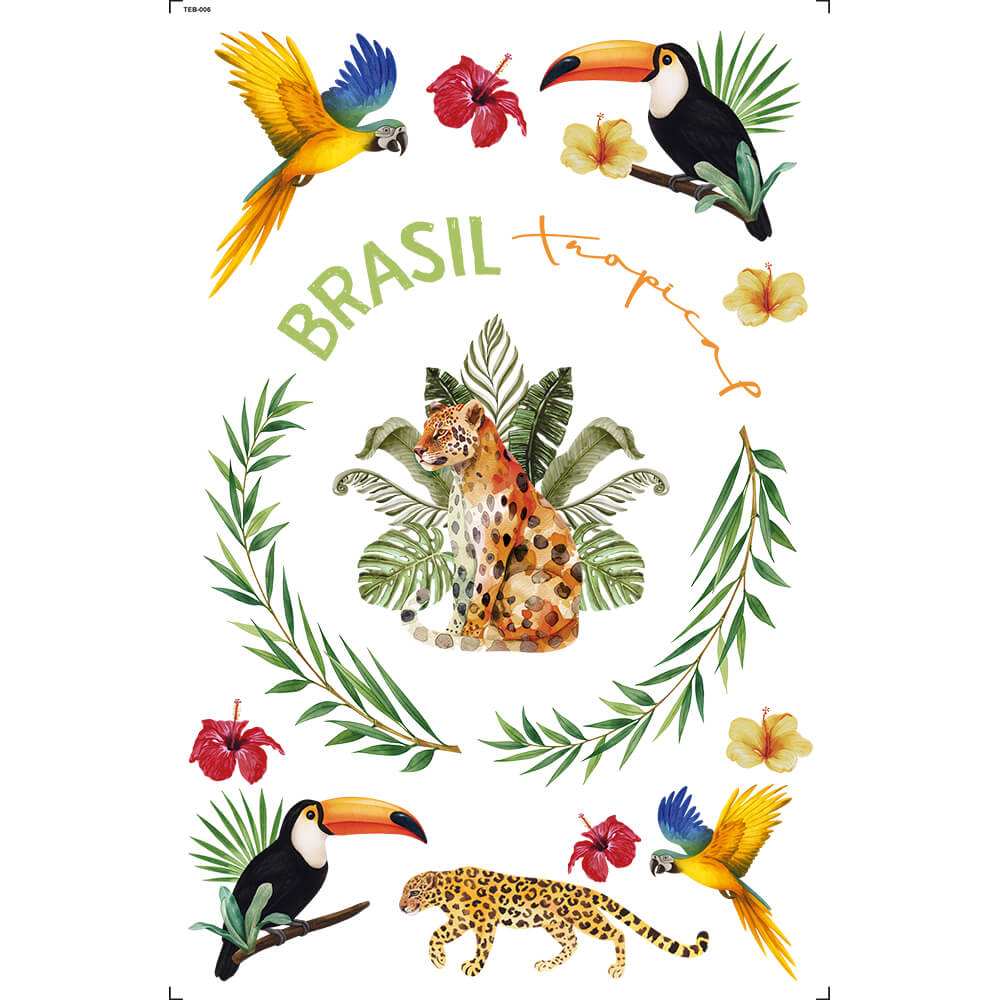 Transfer de Imagem 19,5x29,5cm TEB-006 Espelhado Onça Pintada