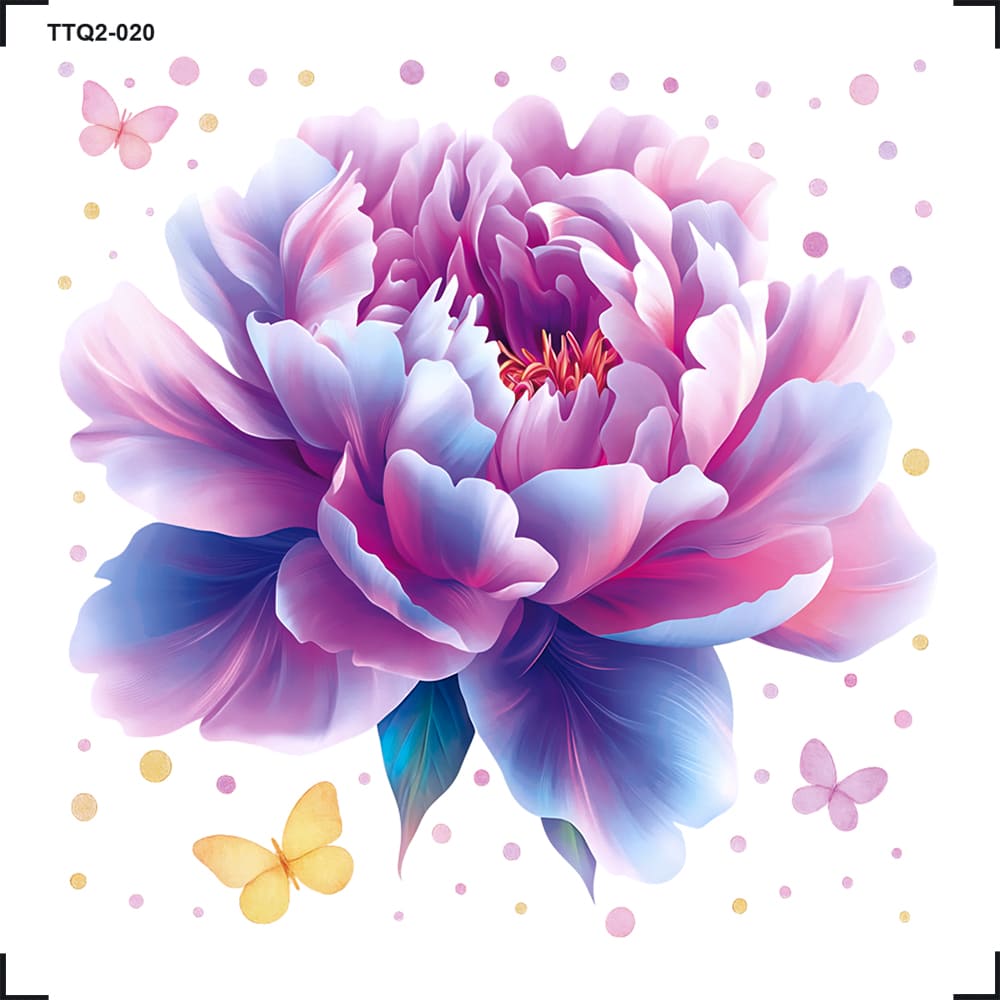 Transfer Têxtil 8x8cm TTQ2-020 Flor Roxa