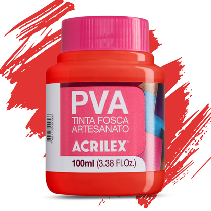Kit 12 Tintas PVA Acrilex 100ml Fosca Artesanato