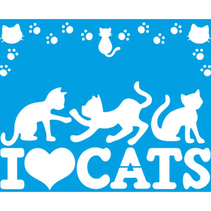 Stencil Litoarte 17x21 STM-771 I Love Cats