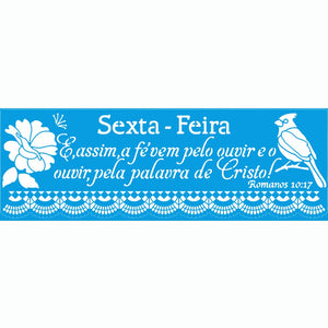 Stencil Litoarte 42x14 STGE1-007 Semaninha Flores Sexta-feira