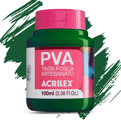 Kit 12 Tintas PVA Acrilex 100ml Fosca Artesanato