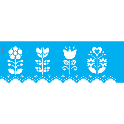 Stencil OPA 10x30 3729 Ponto Cruz Flores