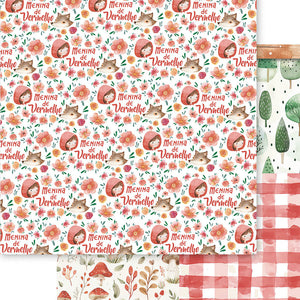 Papel Scrapbook Litoarte SD-1384 Menina de Vermelho 30,5x30,5cm