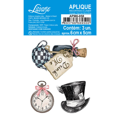 Aplique Litoarte APM6-058 6cm Alice País das Maravilhas