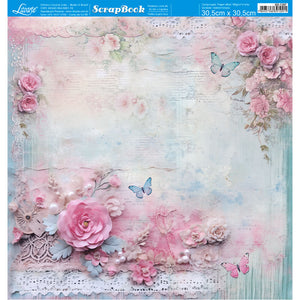 Papel Scrapbook Litoarte SD-1387 Chabby Chic 30,5x30,5cm