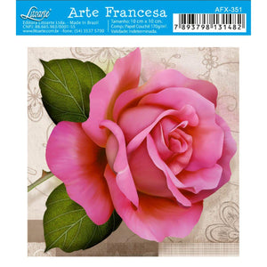 Papel Decoupage Arte Francesa Litoarte AFX-351 Rosas 10x10cm - Palácio da Arte