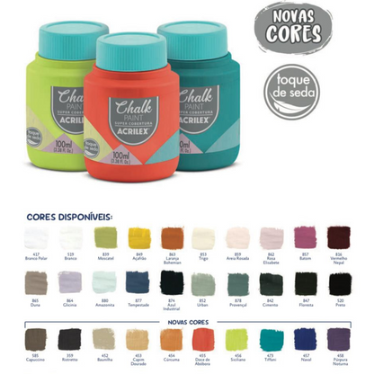 Tinta Chalk Paint Acrilex 100ml Fosco