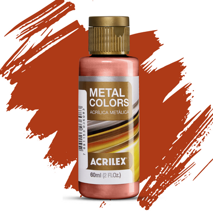 Tinta Metal Colors Acrilex Acrílica Metálica 60ml