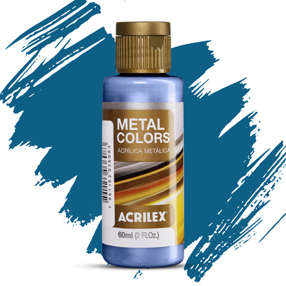 Tinta Metal Colors Acrilex Acrílica Metálica 60ml