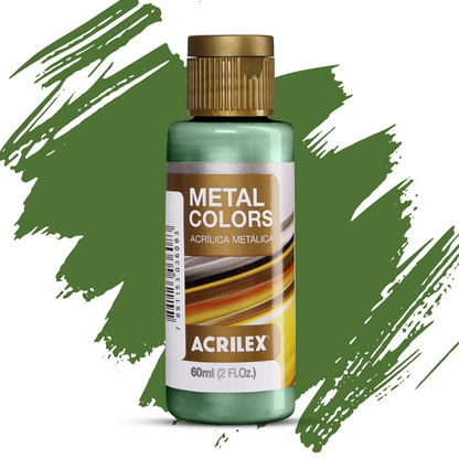 Tinta Metal Colors Acrilex Acrílica Metálica 60ml