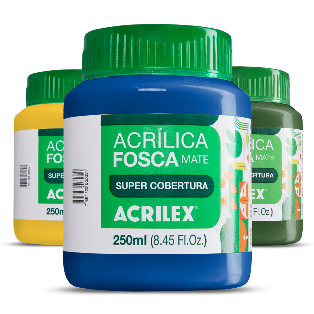 Tinta Acrílica Fosca Acrilex 250ml Nature Colors Alta Cobertura