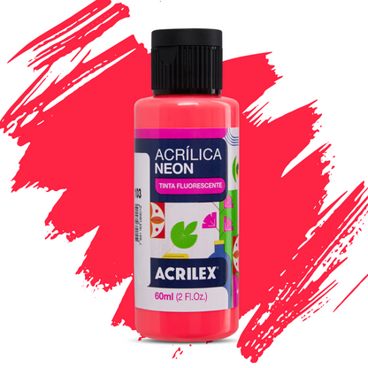 Tinta Acrílica Neon Acrilex 60ml Nature Colors Tinta Fluorescente