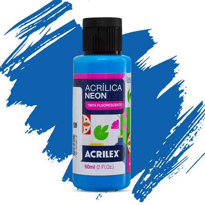 Tinta Acrílica Neon Acrilex 60ml Nature Colors Tinta Fluorescente
