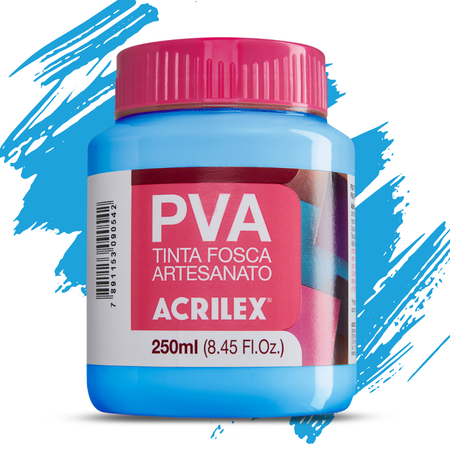 Tinta PVA Acrilex 250ml Fosca Artesanato Alta Cobertura
