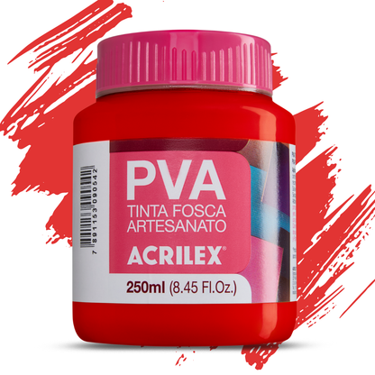 Tinta PVA Acrilex 250ml Fosca Artesanato Alta Cobertura
