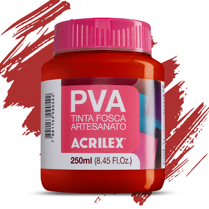Tinta PVA Acrilex 250ml Fosca Artesanato Alta Cobertura