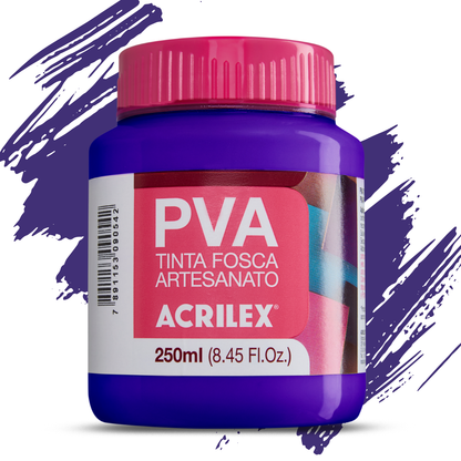 Tinta PVA Acrilex 250ml Fosca Artesanato Alta Cobertura