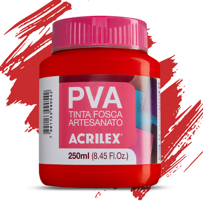 Tinta PVA Acrilex 250ml Fosca Artesanato Alta Cobertura