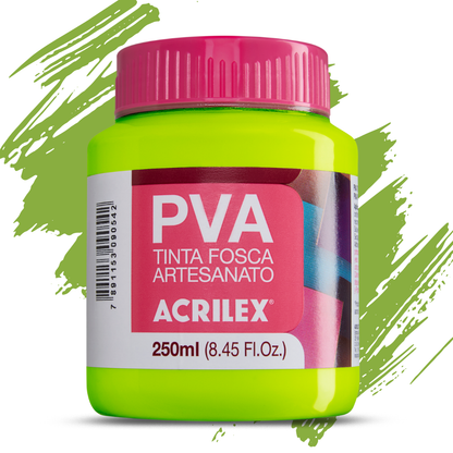 Tinta PVA Acrilex 250ml Fosca Artesanato Alta Cobertura
