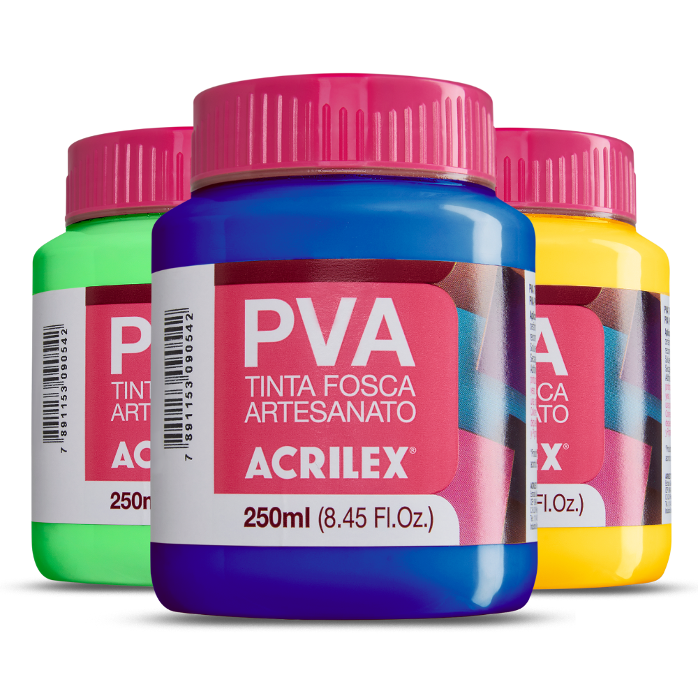 Tinta PVA Acrilex 250ml Fosca Artesanato Alta Cobertura