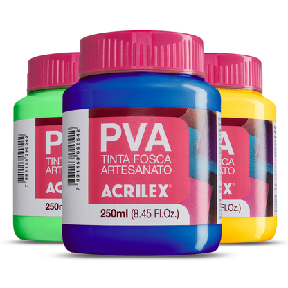 Tinta PVA Acrilex 250ml Fosca Artesanato Alta Cobertura