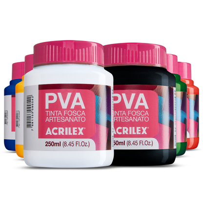 Tinta PVA Acrilex 250ml Fosca Artesanato Alta Cobertura