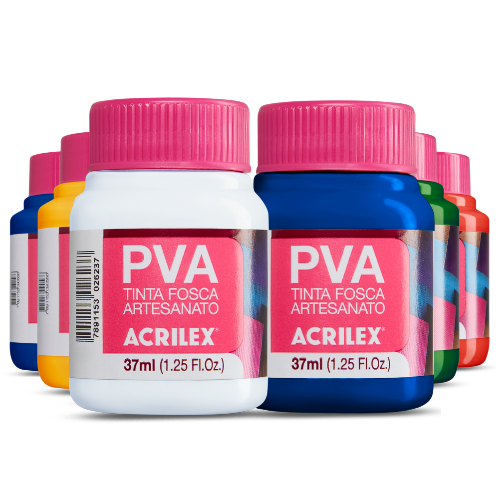 Tinta PVA Acrilex 37ml Fosca Artesanato Alta Cobertura