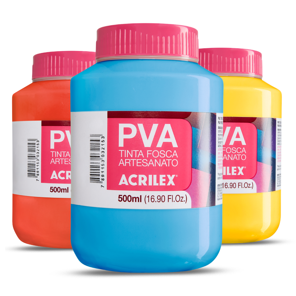 Tinta PVA Acrilex 500ml Artesanato Fosca