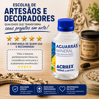 Aguarrás Mineral Acrilex 100ml Diluente para Betume e Verniz
