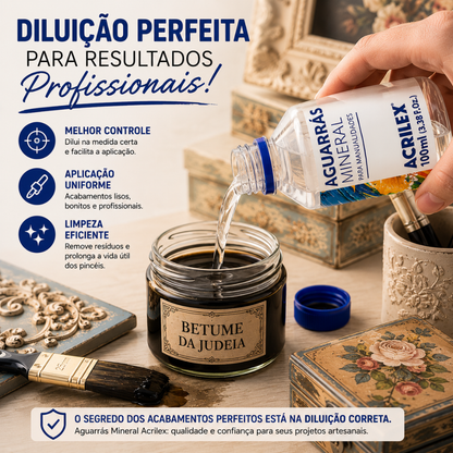 Aguarrás Mineral Acrilex 100ml Diluente para Betume e Verniz