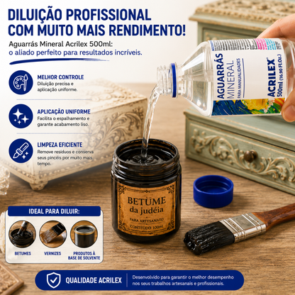 Aguarrás Mineral Acrilex 500ml Diluente para Betume e Verniz