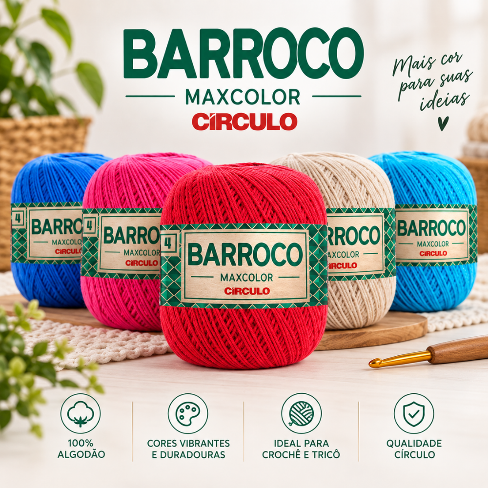 Barbante Barroco Círculo MaxColor 4 200g com 338m