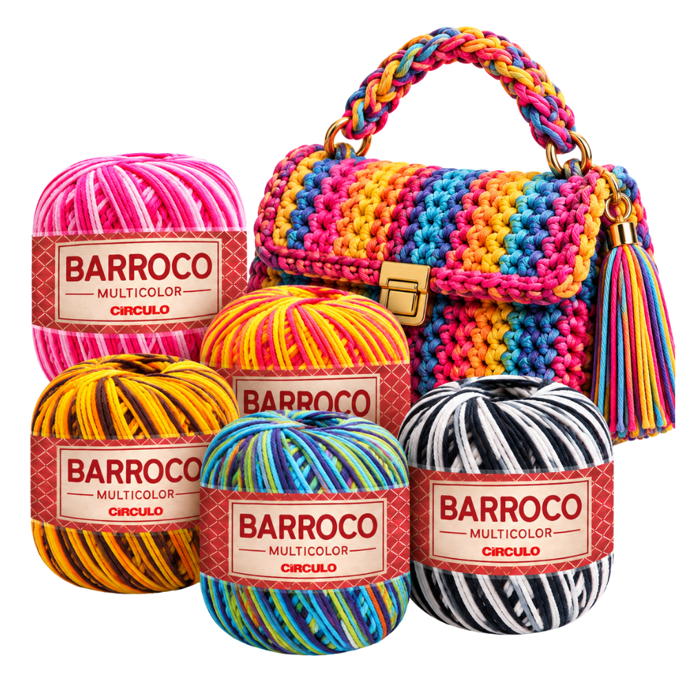 Barbante Barroco Círculo Multicolor 4/6 200g com 226m
