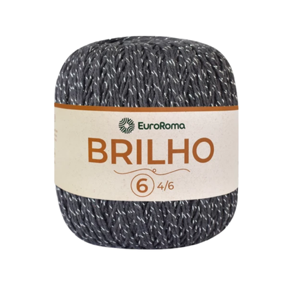 Barbante Euroroma 6 Brilho Prata 400g 4/6 com 406m