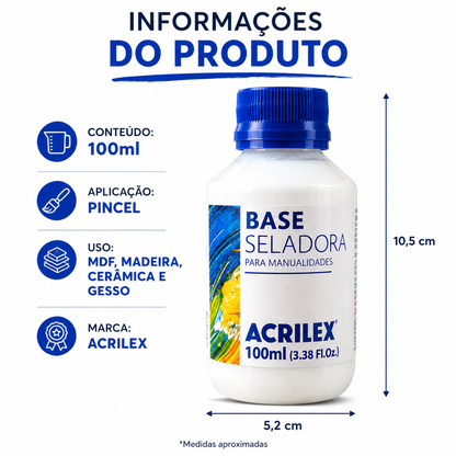 Base Seladora Acrilex 100ml Fundo Preparador para Pintura