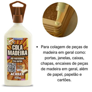 Cola para Madeira Acrilex 100g - Palácio da Arte