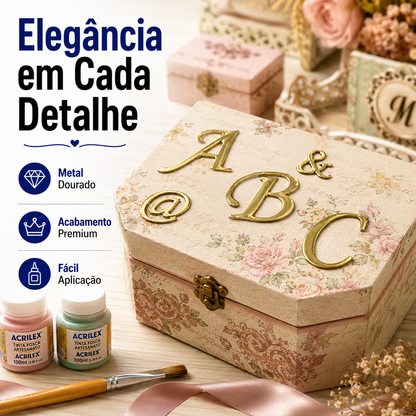 Letras em Metal Dourado 2cm de altura