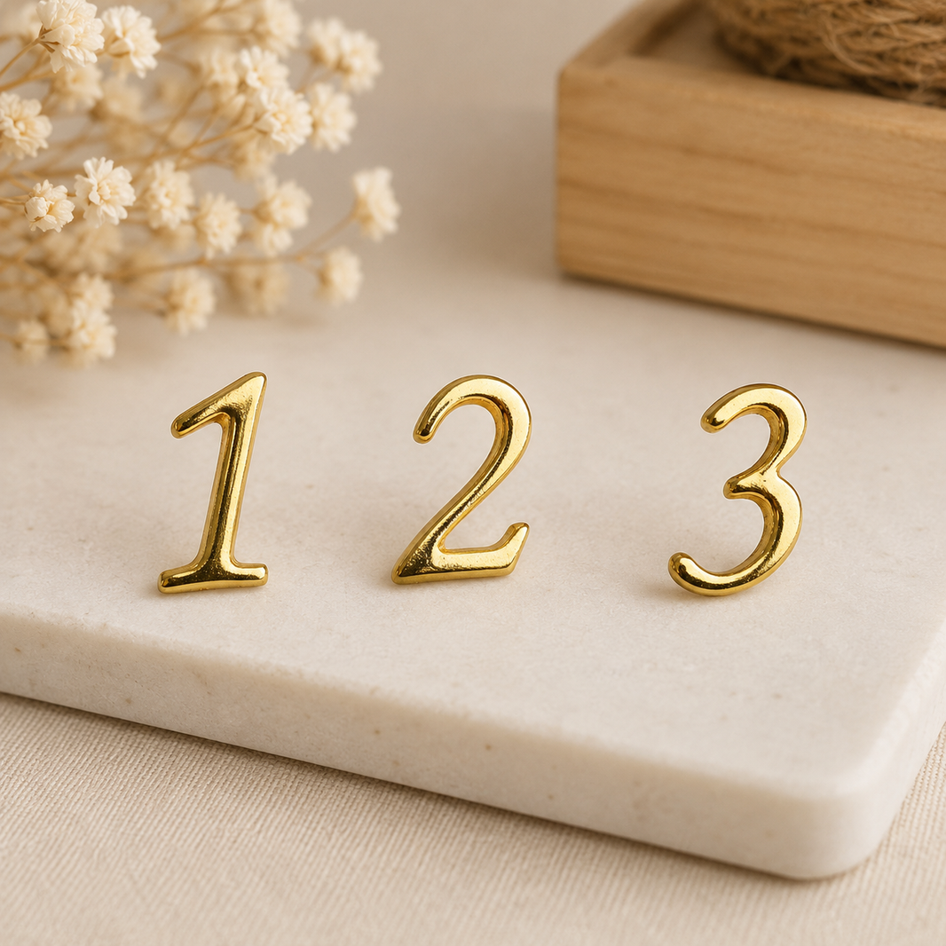 Números em Metal Dourado 1,9x1,3cm