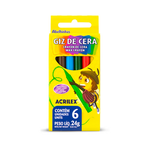 Giz de Cera Acrilex 24g 6 unidades